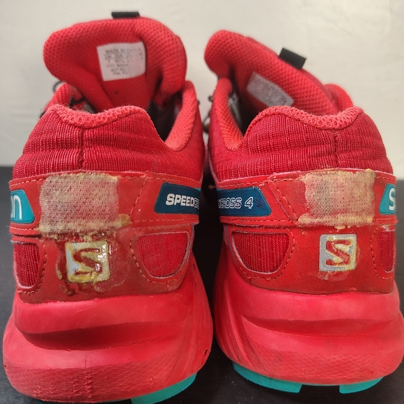 Salomon Speedcross 4 GTX Trail Running Shoes Mens Size 8.5 Red Blue Goretex - Picture 9 of 13